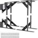 Highpro 2 Pack Corner Brace Bracket Kit, Wooden Fence Hinges No Sag Frame Kit for Shed Doors, Driveway, Corral Gates, Wood Windows