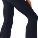 BUBBLELIME 29"/31"/33"/35"/37" 3 Styles Women's High Waist Bootcut Yoga Pants Basic/Side Pockets Tummy Control Workout Flared (XX-Large, Basic Nylon Darknavy)