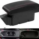 Consoles Armrest For TOYOTA 86 GT86 / Subaru Brz Center Dual Storage Box for Scion FR-S 2012-2020 (Red Stitches)