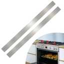 2 Pcs 304 Stainless Steel Strips, Brushed Self Adhesive Strip Metal Trim Strip, Finishing Sheet Metal Strips for Microwave/Oven/Range/Cooktop, 30" Long, 1.5" Wide Gap Filler for Kitchen Decor (1.5in, Silver)
