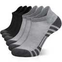 Airacker Ankle Athletic Running Socks Cushioned Breathable Low Cut Sports Tab Socks for Men and Women (6 Pairs), Size 9-12, Black & Grey
