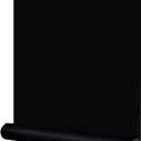 FUKU MON 24"x394" Black Wallpaper Peel and Stick Black Contact Paper Matte Solid Textured Self Adhesive Removable Thick Vinyl Film Roll for Cabinets Bedroom Wall Decoration