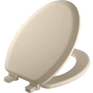 Mayfair Cameron Bone Toilet Seat, Non Slip Heavy Duty Wood, Easy Clean, Made in USA, Elongated