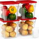 4 Pack 4 Quart Square Food Storage Containers with Lids  Commercial Restaurant Food Storage Containers for Restaurant and Kitchen Storage