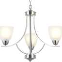 3 Light Contemporary Chandeliers Brushed Nickel Modern Light Fixtures Ceiling Hanging Classic Pendant Lighting for Foyer Bedroom Dining Room Bathroom