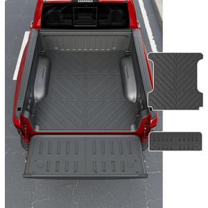 powoq 5.7FT Truck Mat Compatible with 2019-2026 Dodge Ram 1500 Cargo Mat Tailgate Liner TPE Replacement for 2019-2026 Dodge Ram 1500 Accessories (Truck Bed Mat+Tailgate Mat)