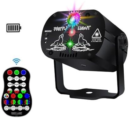 KisMee Disco Stage Lights DJ Lights for Parties Sound Activated for Xmas Bar Halloween Decorations Karaoke Pub KTV Dance Gift Birthday Wedding (Battery Power)