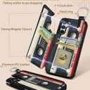 Shorogyt for Samsung Galaxy S24/for Galaxy S25 Wallet Case with Card Holder - Designer Cassette Tape Pattern Kickstand Magnetic Clasp Back Flip Folio Leather Phone Cases for S24 for Women Girls