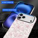 for iPhone 17 Pro Max Case, Aesthetic Pink Lily Hybrid 2 Layer Hard Shell Silicone Protective Pattern Design Case