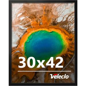 30x42 Picture Frame for Wall Display, Black Picture Frame with Shatter Resistant Plexiglass, Stable and Sturdy Frame for Wall Display, Handpicked Gift Collection, 1 Pack