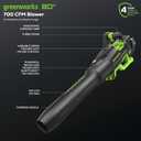 Greenworks 80V (700 CFM / 170 MPH) Brushless Cordless Leaf Blower, Commercial-Grade Power, 40-Min Rapid Charger for Wet Leaves, Heavy Debris, Gravel and Driveway Snow, Includes 2.5Ah Battery & Charger