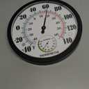 Indoor Outdoor Thermometer Large Numbers Wall Thermometer Hygrometer Waterproof Does not Require Battery 10 inch Wireless Hanging Hygrometer Garden Decoration (Black)