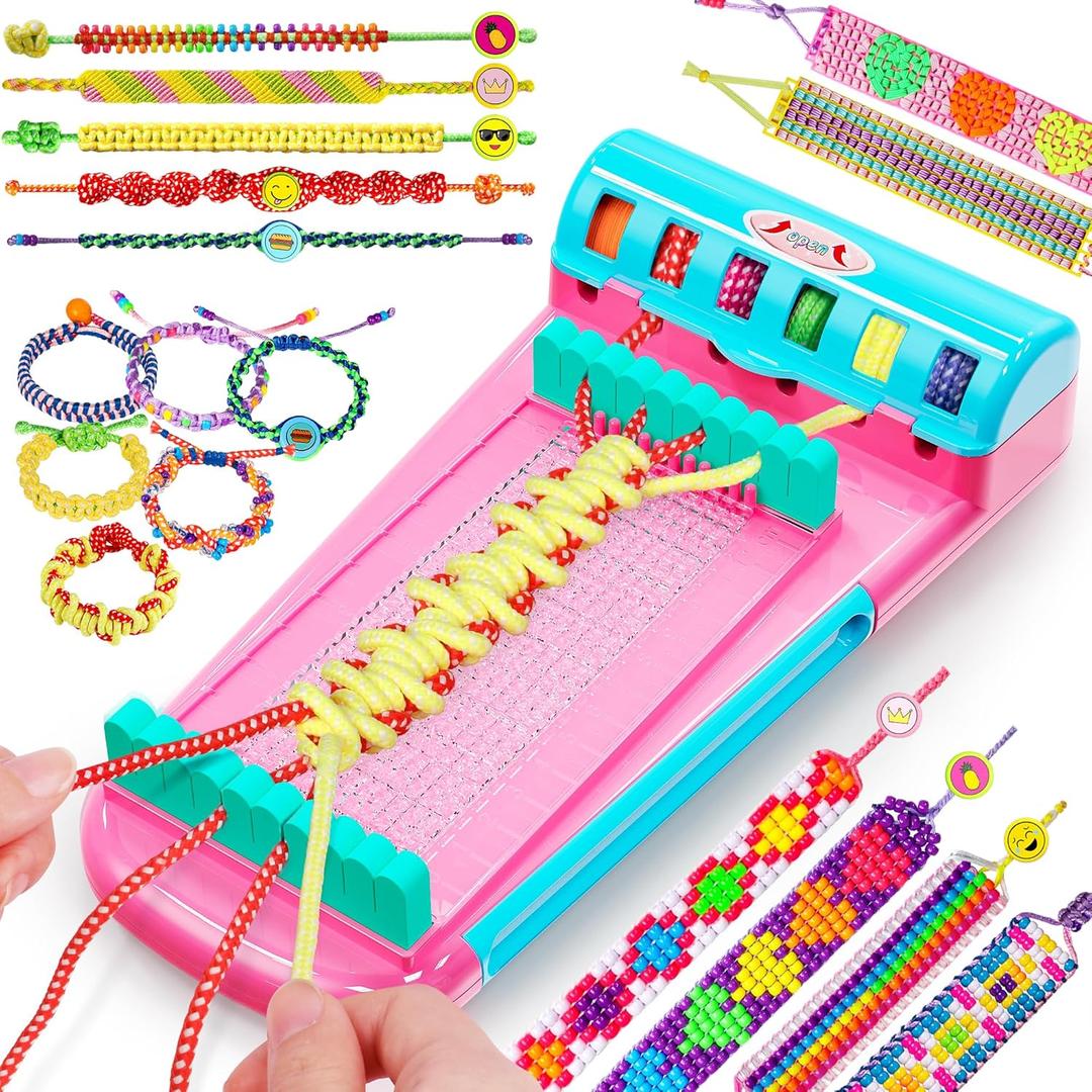 Flooyes Friendship Bracelet Making Kit for Girls, 7 8 9 10 11 12 Years Old Girl Birthday Gifts, Jewelry DIY Crafts for Girls 8-12, Popular Style Crafts String Maker Tool Handmade Kids Toys