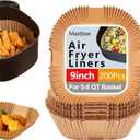 9 Inch Air Fryer Paper Liner Disposable, 200PCS Non-Stick, Oil-Proof & High-Temperature Resistant Square Baking Parchment Paper for Air Fryer, Microwave and OvenBottom Is 8 Inch