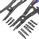 2 Pcs 16" Snap Ring External and Internal Pliers Set,Circlip Pliers with Straight and Angled Jaws (Straight, 45°, 90° Tips) Heavy Duty