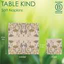 Table Kind 100 x Soft Recycled Floral Napkins Wildflower Soft Paper Napkins Pretty Wild Flower Serviettes for Spring Eco Friendly, Everyday & Compostable Weddings, Tea Party, Birthday Natural Kraft