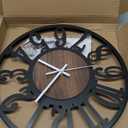 Large Wall Clock for Living Room Decor, 14 Inch Non Ticking Silent, Battery Operated Modern Vintage Oversized Wall Clock for Bedroom Kitchen