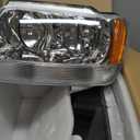 SOCKIR Halogen Headlight Assembly Compatible with 1999-2004 Jeep Grand Cherokee WJ Replacement OE Headlamp Driver and Passenger Side Chrome Housing with Amber Reflector