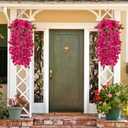 2 PCS 50 Inch Silk Bougainvillea Artificial Flowers, Faux Triangle Plum FlowersFake Bougainvillea Vine, Using for Wedding Porch Home Centerpieces Party Garden Indoor Outdoor Spring Decor (Fuchsia)