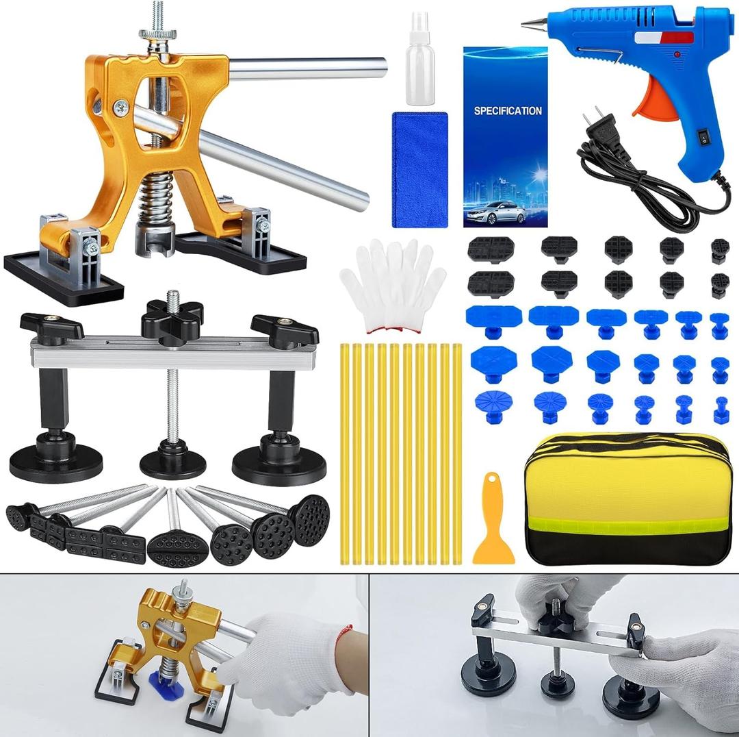 Bitlyle Car Dent Puller Kit, 56PCS Paintless Dent Removal Tools, Car Dent Repair Kit Adjustable Dent Lifter,Bridge Puller, Dent Remover Tool for Car Auto SUV Hail Damage DIY Repair