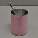 Milk Frothing Pitcher, 20 oz Milk Frother Cup with Clear Scale, 304 Stainless Steel Cappuccino Espresso Machine Accessories for Barista Coffee Bar with Latte Art Pen, Pink