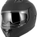 SPARK Adult Modular Motorcycle Helmet Dot Certified Flip-Up Dual Visor Full Face Helmets for Men & Women Moto ATV UTV Snowmobile ADV Four Wheeler Street Bike (Black, Medium)