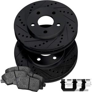 PowerSport Front Brakes and Rotors Kit |Front Brake Pads| Brake Rotors and Pads| Ceramic Brake Pads and Rotors |fits 2015-2021 Mercedes-Benz C300, C350e, C400, E300, E350, GLC300