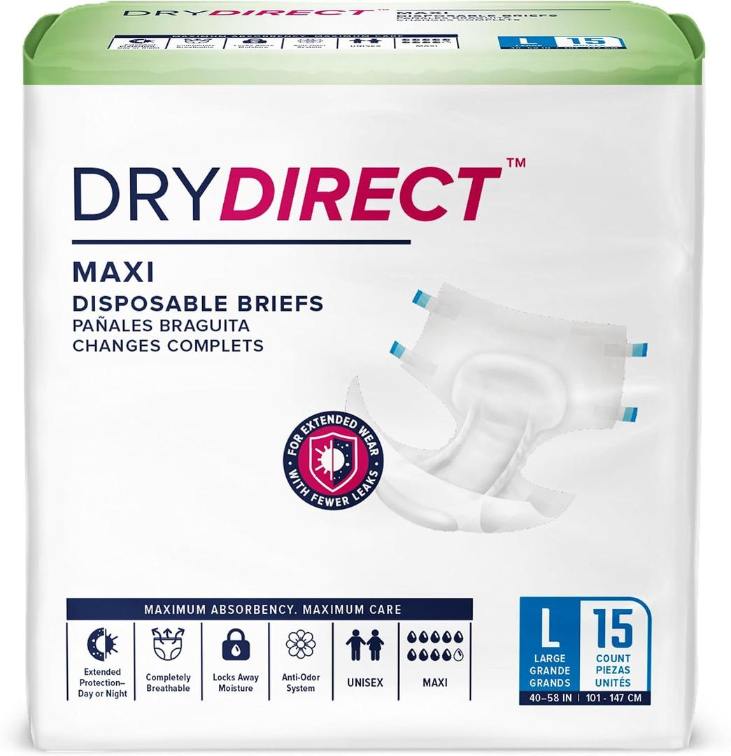 Dry Direct Maxi Overnight Brief (Pack of 15 - Large)
