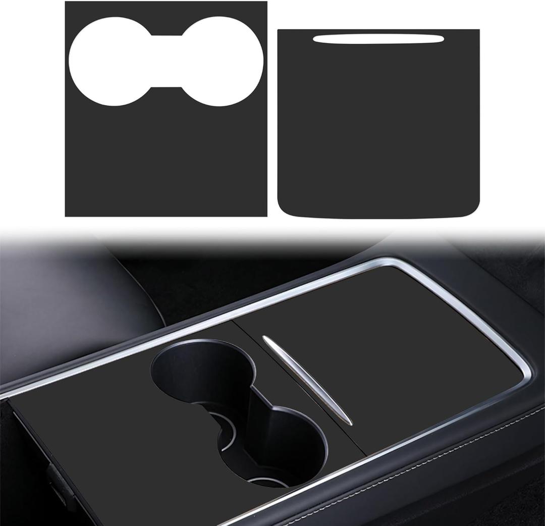 Center Console Wrap Matte Black for Tesla Model 3/Y 2021-2025,Console Cover for Tesla Interior Decor Accessories(Not for M3 Highland/My Juniper)