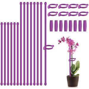 Plant Stakes 17inch &11inch,SupKing Adjustable Length Flower Support Stake 16Pcs Purple Orchid Stick with Clips for Indoor Outdoor Garden Potted Tomato Rose Amaryllis Vegetables Comes with 20 Ties Plant Stakes 17inch &11inch,SupKing Adjustable Length Flower Support Stake 16Pcs Purple Orchid Stick with Clips for Indoor Outdoor Garden Potted Tomato Rose Amaryllis Vegetables Comes with 20 Ties