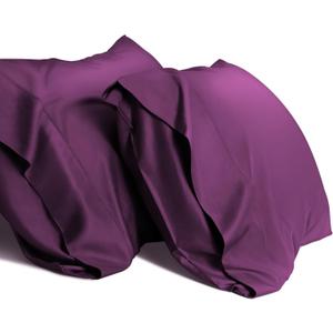 Standard Pillow Cases Cooling Pillowcases Set of 2 Breathable Cool Silky Soft Fabric,Hair and Skin Friendly,Dark Purple,20x26IN