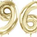 Number 96 Balloons for 96th Birthday Party Decorations, 40" Champagne Gold Foil Helium Balloons, 40 Inch 0100 Anniversary Supplies for Women Men and Grandpa Grandma