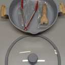 2-In-1 Ceramic Nonstick Deep Frying Pan Skillet, 12.5 Inch Saute Pan with Lid Non Toxic, PTFE & PFOA Free, Compatible with All Stovetops- Blue