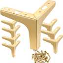 8 PCS Gold Metal Furniture Legs 4 Inch Golden Sofa Legs Modern Triangle Feet Heavy Duty Replacement Gold Legs for Sofa Cabinet Dresser Cupboard Couch Chair Ottoman