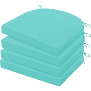 HARBOREST Outdoor Chair Cushions Set of 4, Water Resistant Patio Chair Cushions with Ties, Outdoor Seat Cushions for Patio Furniture, 17"x16"x2", Teal