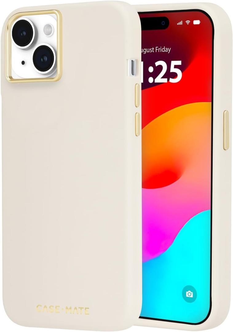 Case-Mate iPhone 15 Plus Case - Silicone Beige [12ft Drop Protection] [Compatible with MagSafe] Magnetic Cover with Soft Silicone Material for iPhone 15 Plus 6.7", Anti-Scratch, Shockproof, Slim