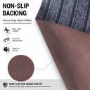 3' x 15' Stripe Runner Rug with Rubber Backing, Indoor/Outdoor Non-Slip Low-Profile Carpet for Hallway, Kitchen, Entryway, Patio, Stair, Laundry – Gray& Stripe