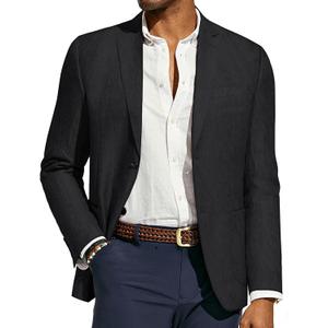 PJ PAUL JONES Mens Blazer Casual Sport Coats Regular Fit Two Button Suit Jacket Lightweight Sports Jacket (Small, Black)