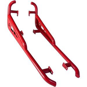 RZR Rock Sliders Nerf Bars  Heavy-Duty Side Step & Tree Kickers  Fits 2014-2023 Polaris RZR 900 Trail, 900S, 1000S, 1000XP, Turbo (2-Seater)  Includes Mounting Bolts (red)
