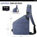 WANDER PLUS Anti Theft Crossbody Bag, Shoulder Bag Anti-theft Design for Travel, Sport, Work