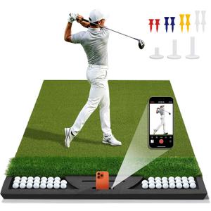 Fanshaw Premium Dual-Turf Golf Mat with Ball Tray & Phone Slot (5x4/6x4ft), 6x 4 ft - 1.57"