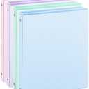 0.5'' 3-Ring-Binder with Pockets, 100 Sheets Capacity, 1/2 inch Binders fits 11" x 8.5" US Letter Size, Assorted 4 Pastel Colors - Ideal for School, Office, and Home Use (0.5 inch)