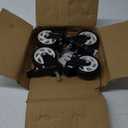 HOLKIE Caster Wheels 4 inch Total Locking Stem Casters, 3/8" -16 x 1 (Stem Diameter 3/8", Stem Length 1") Threaded Stem Casters Swivel Casters Set of 4 Heavy Duty Castors Black