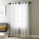 KAMANINA Curtain Rods No Drilling for Windows 16 to 30 Inches, 5/8 Inch Adjustable Small Curtain Rod with 3M Adhesive Brackets without Drilling, Black