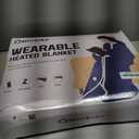 Wearable Heated Blanket with Foot Pocket, Electric Wearable Throw Blanket with Sleeves, Hood, Portable Heated Blanket with 8 Heat Settings, 1-10 Hours Auto Shut-off, Gift for Family, Friends, 50*70" (Beige)