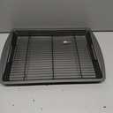 GoodCook 15” x 10.5” Nonstick Carbon Steel Baking Pan & Raised Wire Rack – Pizza Crisper, Crispy Bacon, Multipurpose Cooking Sheet Pan, Cooling Rack, Kitchen Cookware Set, Dishwasher Safe