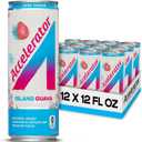 Accelerator Energy Drink, Island Guava 12oz can (12 pack), Zero Sugar, Sustained Energy from 100% Natural Caffeine (200mg from Green Coffee Bean & Green Tea extract) (EXP 06/01/26)