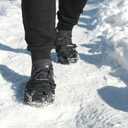 Upgraded Version of Walk Traction Ice Cleat Spikes Crampons, True Stainless Steel Spikes and Durable Silicone, Boots for Hiking On Ice & Snow Ground, Mountain