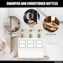 Shampoo Dispenser Bottles with Gold Pump, YACEYACE 16.9oz Set of 3 Clear Shampoo and Conditioner Dispenser, Mordern Shower Bottles Refillable with Labels