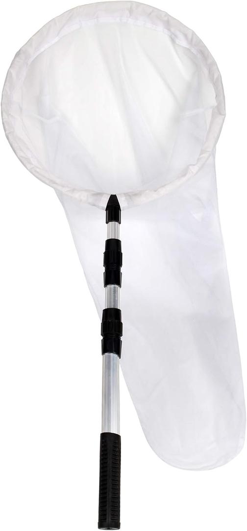 RESTCLOUD Large Insect and Butterfly Net with 14" Ring, 32" Net Depth, Extendable Handle to 36 Inches